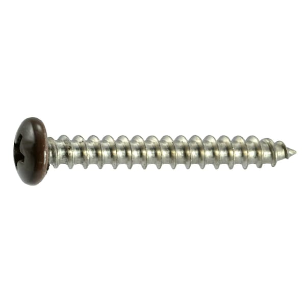 Midwest Fastener Sheet Metal Screw, #10 x 1-1/2 in, Painted 18-8 Stainless Steel Pan Head Phillips Drive, 100 PK 09118 - main